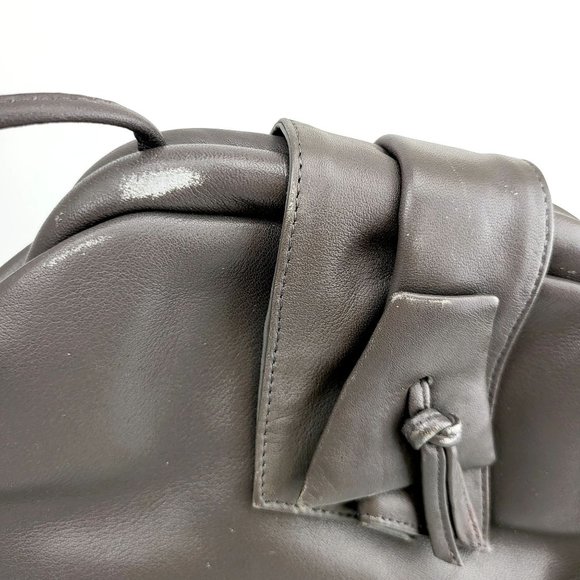 ASPECTS Grey Leather Crossbody Bag Thin Strap Basic Minimal Made in KOREA - Picture 7 of 14